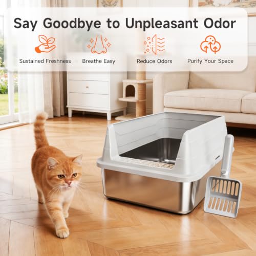 Stainless Steel Cat Litter Box (Grey M)