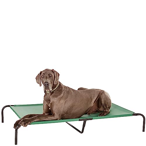 Cooling Breathable Elevated Dog Bed with Durable Metal Frame for Large Dogs (Green / X-Large)