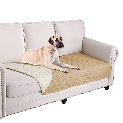 Waterproof Dog Bed Cover Pet Blanket for Furniture Bed Couch Sofa Reversible (30x60 Inch (Pack of 1) / Sand+beige)