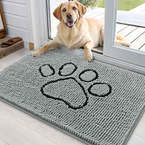 Dog Door Mat for Muddy Paws 35x24 (Grey / 35" X 24")
