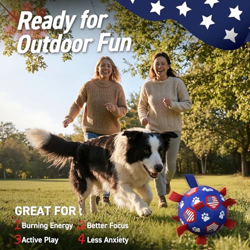 Dog Toys Dog Soccer Ball with Straps (Flag / 6 Inch)