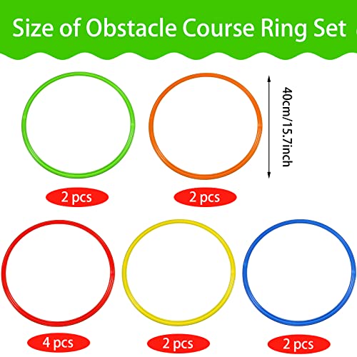 12 Pcs 15.8 Inch Exercise Hoop Obstacle Course Ring Set Large Hoop (15.8 Inch)