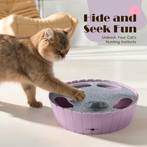 Interactive Cat Toy with Running Mouse (P-Purple)