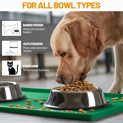Dog Feeding Mat (Hunter green / 32"l X 24"w)