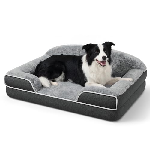 Orthopedic Dog Bed for Medium Dogs (Dark Grey / 35.0"L x 25.0"W x 7.0"Th)