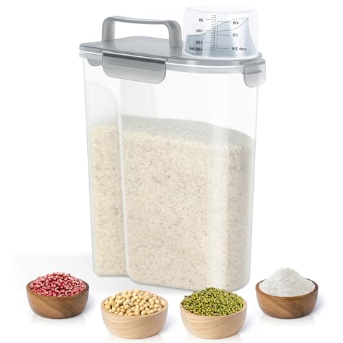 Rice Container 10 Lbs (6Qt-Translucent Grey)
