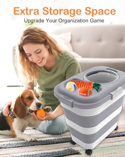 25 28Lbs Dog Food Storage Container Airtight (Grey/25-28 Lbs)