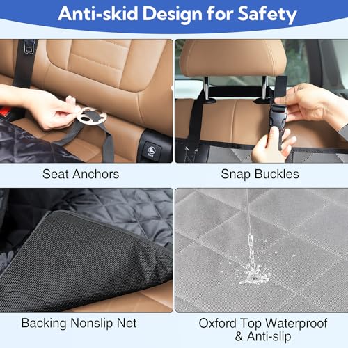 Dog Car Seat Cover for Back Seat (Gray / Standard)