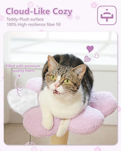 Flower Cat Scratching Post (28" / Purple)