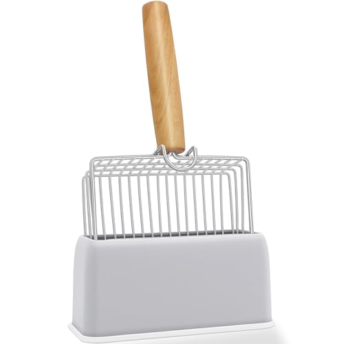 Fast Sifting Cat Litter Scoop with Holder Stand (0.3inch gap)