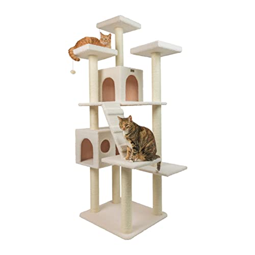 Cat Tree Model B7701 (36"(L)X31"(W)X77"(H) / Ivory)