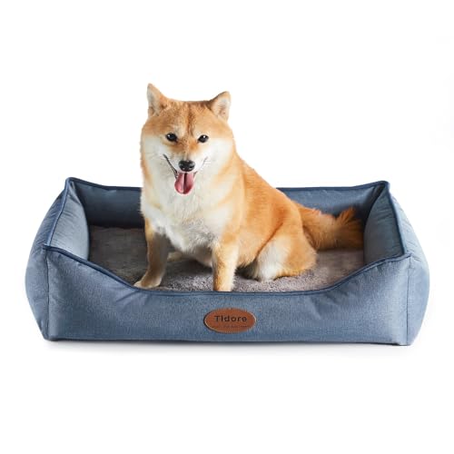 Orthopedic Dog Beds for Medium Dogs (26.4"L x 21.7"W x 6.2"Th / Denim Blue)