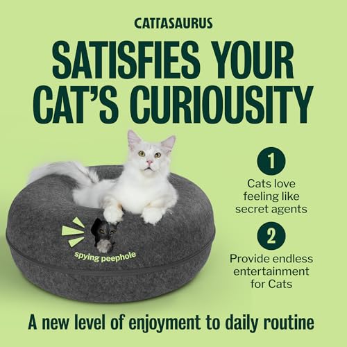Peekaboo Cat Cave Donut for Multiple & Large Cats up to 30 (Dark Gray / Jumbo)