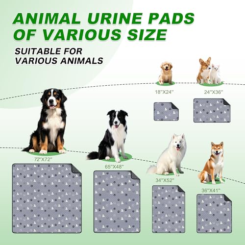 Washable Pee Pads for Dogs (Gray / 65"x48" (Pack of 1))