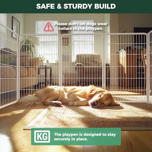 Homeplus Indoor Dog Playpen with Divider Connectors (White / 45"H)