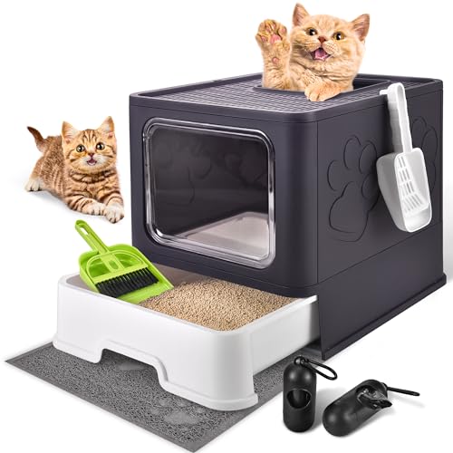 Covered Cat Litter Box (Purple)