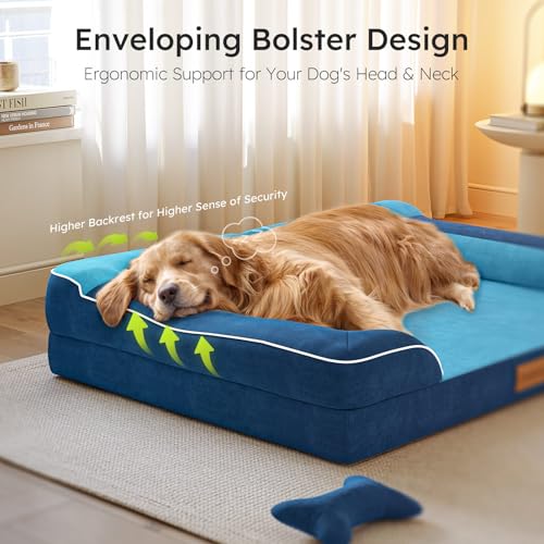 Extra Large Dog Bed (Navy Blue / X-Large(42"L x 30"W x 9.5"Th))