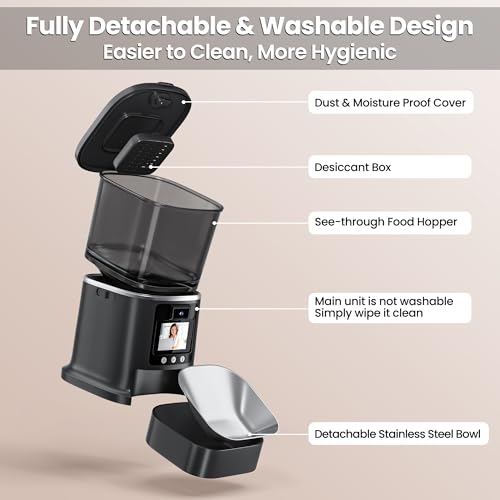 Automatic Cat Feeder with Camera (BLACK)