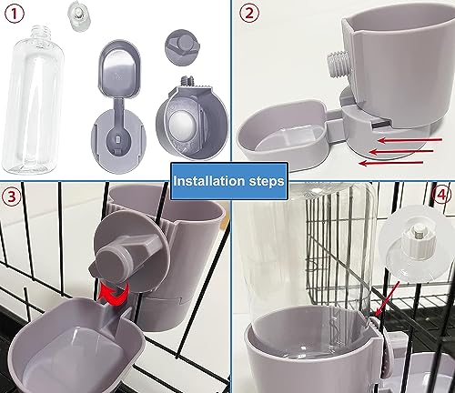2Pcs Rabbit Water Bottle 17 OZ Bunny Hanging Water Fountain Automatic Guinea Pig Water Dispenser No Leak Drinking Feeder for Bunny Chinchilla Hamsters Cat Dog Small Animals