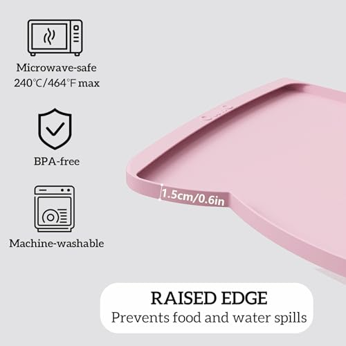 Large Dog Food Mat (24"L x 15"W / Pink)