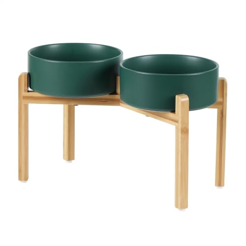 Dog Bowls Elevated (Matte Dark Green)