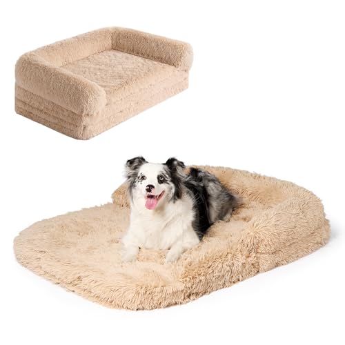 Foldable XXL Dog Bed for Large Sized Dog (54x38x7.5(Folded 38x27) / Camel)