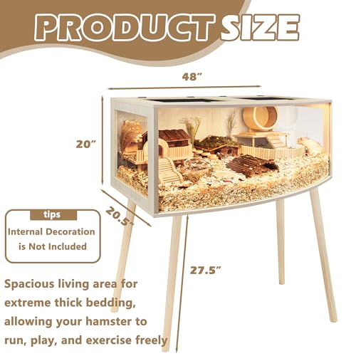 Hamster Cage with Curved Design (48.0"L x 20.0"W x 20.0"H)