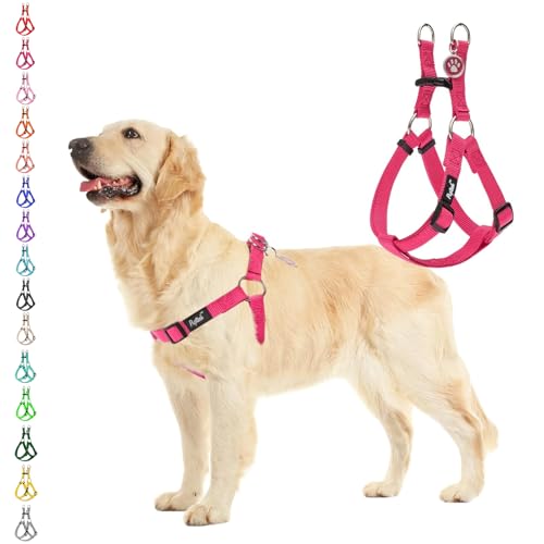 No Pull Dog Harness Large Sized Step (DeepPink / Large)