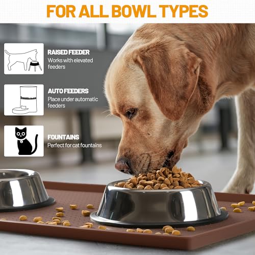 Dog Feeding Mat (Brown / 32"l X 24"w)