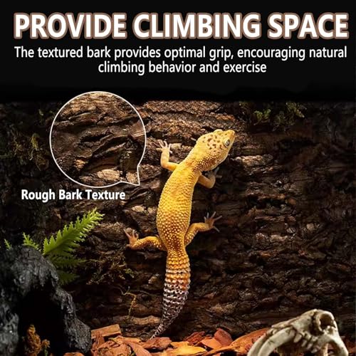 2PCS 11.8"x7.8" Natural Thickened Reptile Cork Bark Terrarium Background (2PCS - S：11.8" x 7.8")