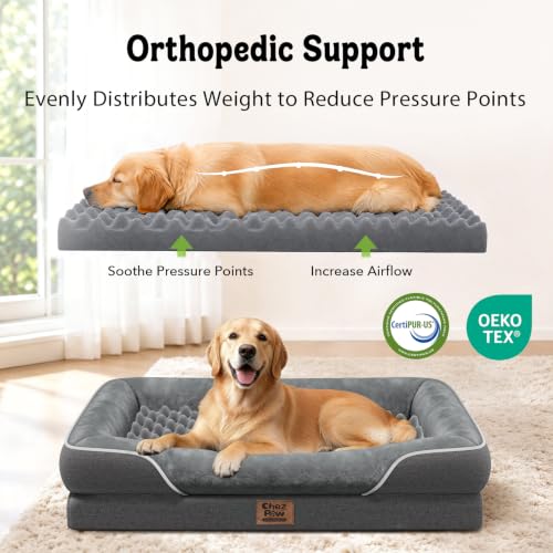 Orthopedic Washable XXL Dog Bed for Extra Large Dogs (Dark Grey / 45"L x 35"W x 7.5"Th)