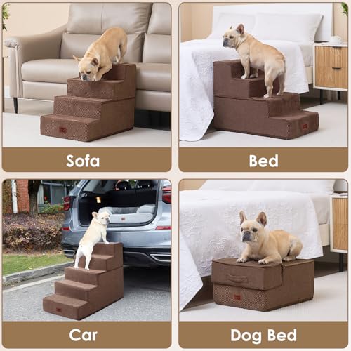 Dog Stairs for Bed 18" H (Brown / Standard 15" x 24" x 18")