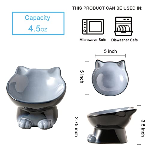 Elevated Cat Bowls (4.5 OZ / Gray)