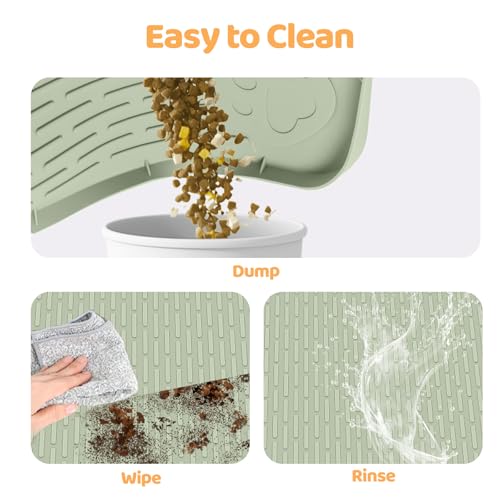 Dog Food Mat 57''x40'' Extra Large Dog Mat for Food and Water (57"L x 40"W / Green)