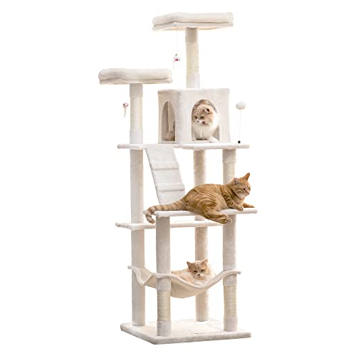 70.1 Inch Large Cat Tree (70.1 in / Beige)