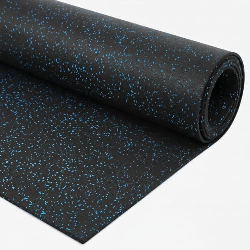 Traxxon by FlooringInc Rubber Gym Flooring Roll (Blue / 120"L x 48"W x 0.4"Th)