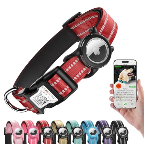 Airtag Dog Collar (Z: Red / M: with Airtag Holder)