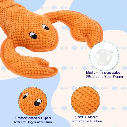 Squeaky Dog Toy No Stuffed Dog Toys (Orange)