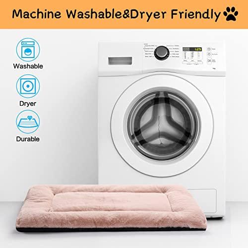 Dog Crate Pad Washable Dog Bed for Crate Small Cozy Mat 24 (24.0"L x 18.0"W x 1.0"Th / pink)