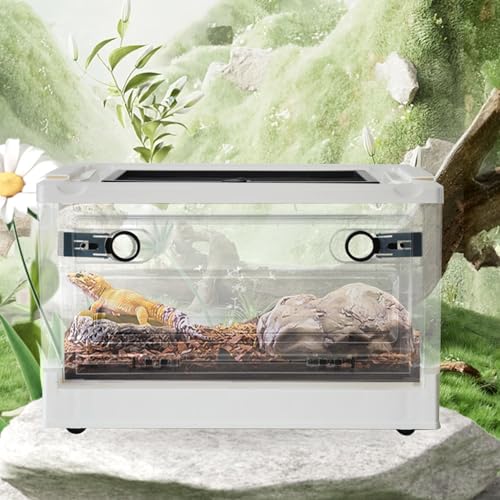 Plastic Reptile Feeding Box with Wheels (【White】)