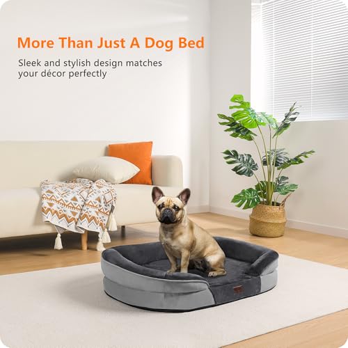 Orthopedic Waterproof Medium Dog Bed Sofa (Dark Grey / Medium(28 x 21 x 5.5 inch))