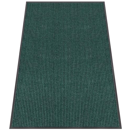 Indoor Outdoor Door Mat (Green Striped / 4' x 8' (Rectangular))