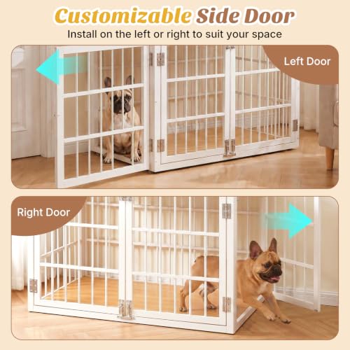 Dog Crate Furniture 38 Inch Indoor Crate Dog Cage Wooden Kennel (White / 38.2"L x 25.0"W x 27.9"H)