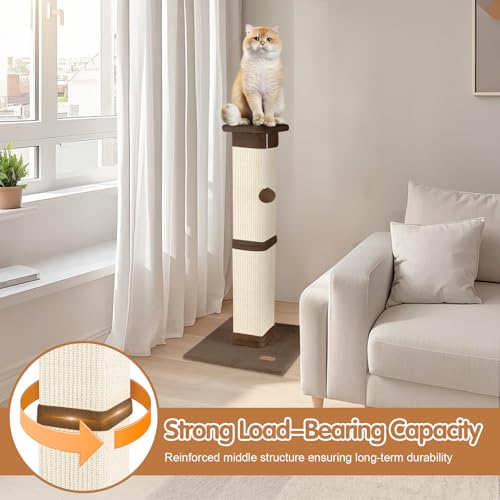Cat Scratching Post 33 inch for Indoor Cats (Brown)