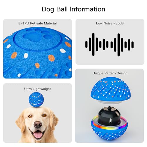 Interactive Smart Moving Dog Ball Toy (Blue / Medium)