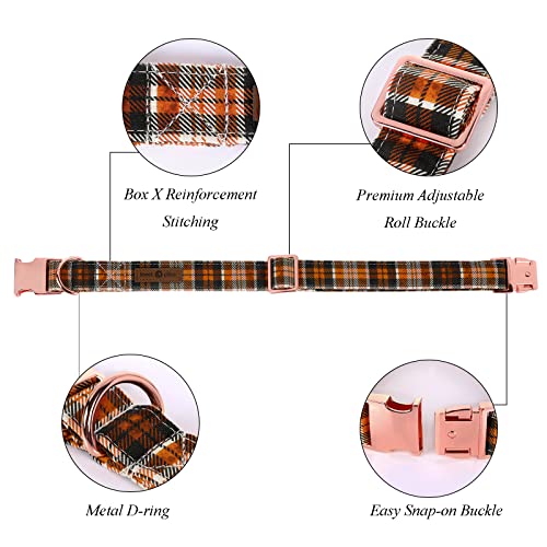 Dog Collar with Flower (B:O&B Grid / Small (Pack of 1))