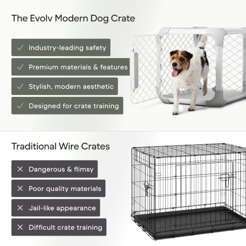 Evolv Modular Dog Crate for Dogs Up to 16" Tall (Small (25.9"L x 19.4"W x 20"H) / Ash)
