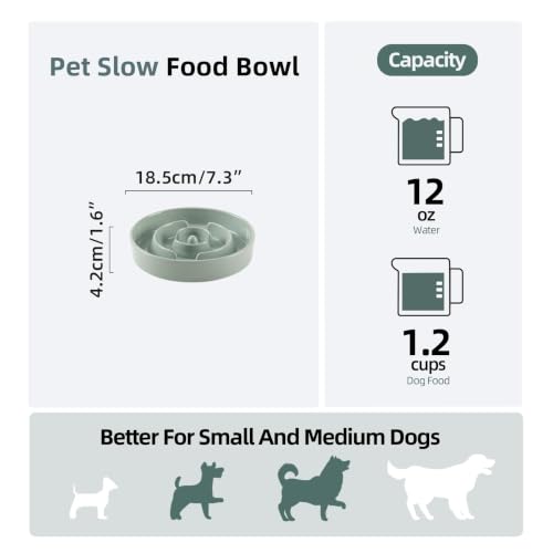 Ceramic Slow Feeder Dog Bowls (Light Green)