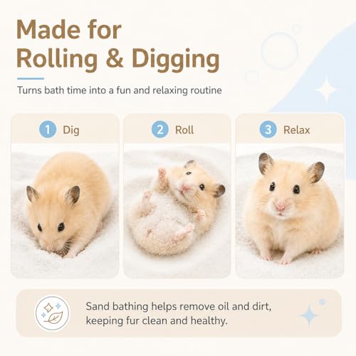 Bath Sand for Hamster 2.2 lbs Dust Free Desert Sand or Potty Litter Sand for Chinchillas Gerbil Syrian Mice Small Animals Trial Version 2.2 Lbs (bathsand1kg)
