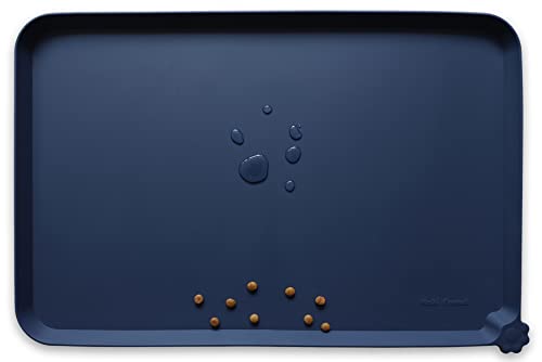 Silicone Pet Food Mats Tray (19" x 12" / French Navy)